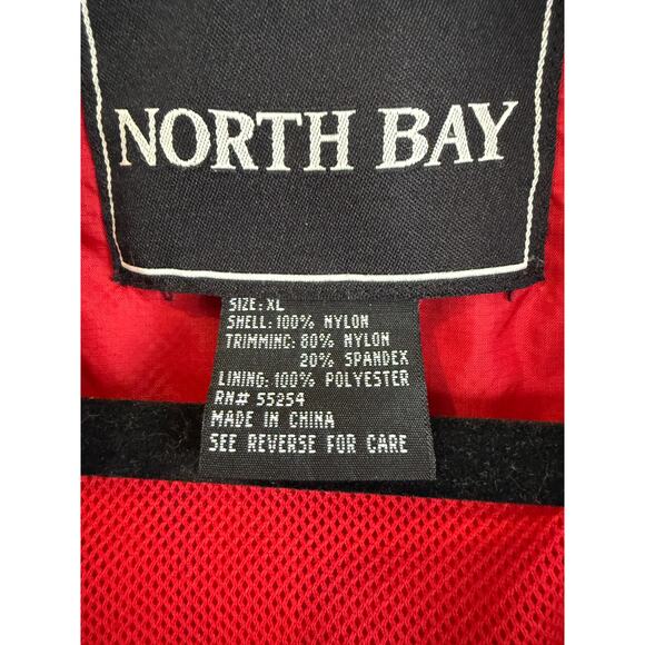 North Bay Sz XL Men's Rain Coat Red Black Adjustable Vented | GUC - Picture 3 of 10